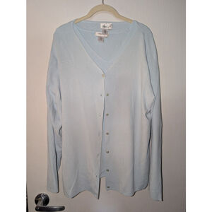 Women's Coldwater Creek Light Blue Cardigan Sweater Set Plus 1X